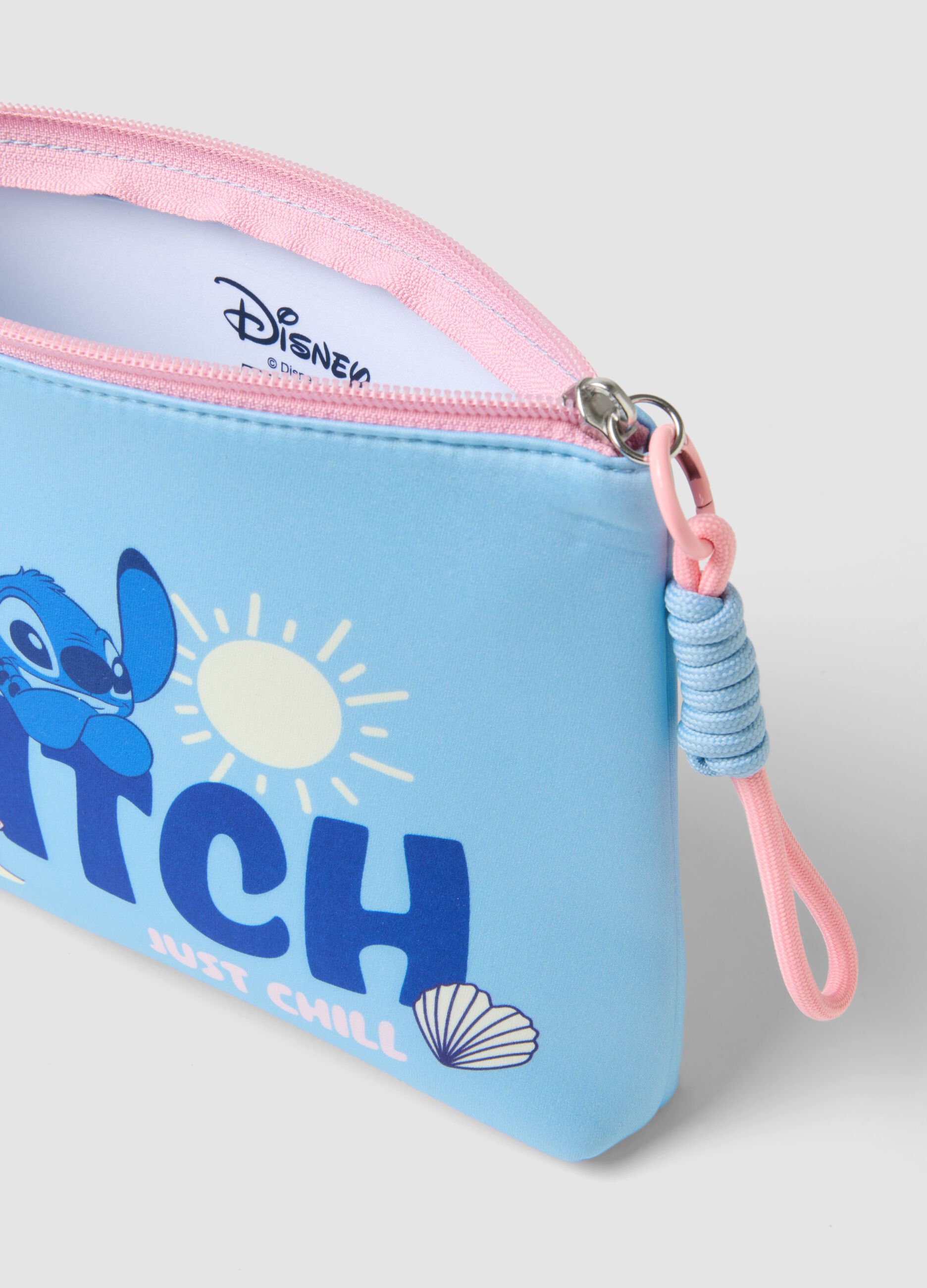Blue beauty case with Stitch print