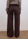Jeans marroni wide leg in twill di cotone elasticizzato_3