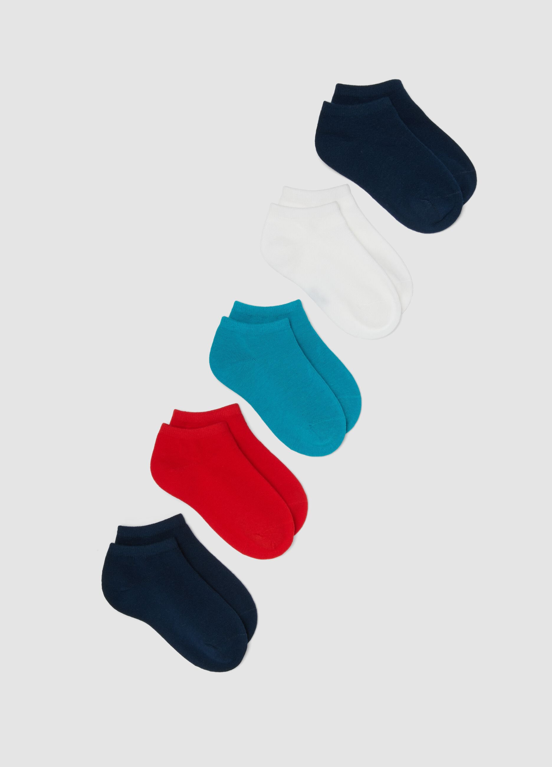 Kids&rsquo; multicolour stretch cotton-blend multipack socks