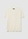 Beige cotton blend t-shirt with regular fit and stretch_4