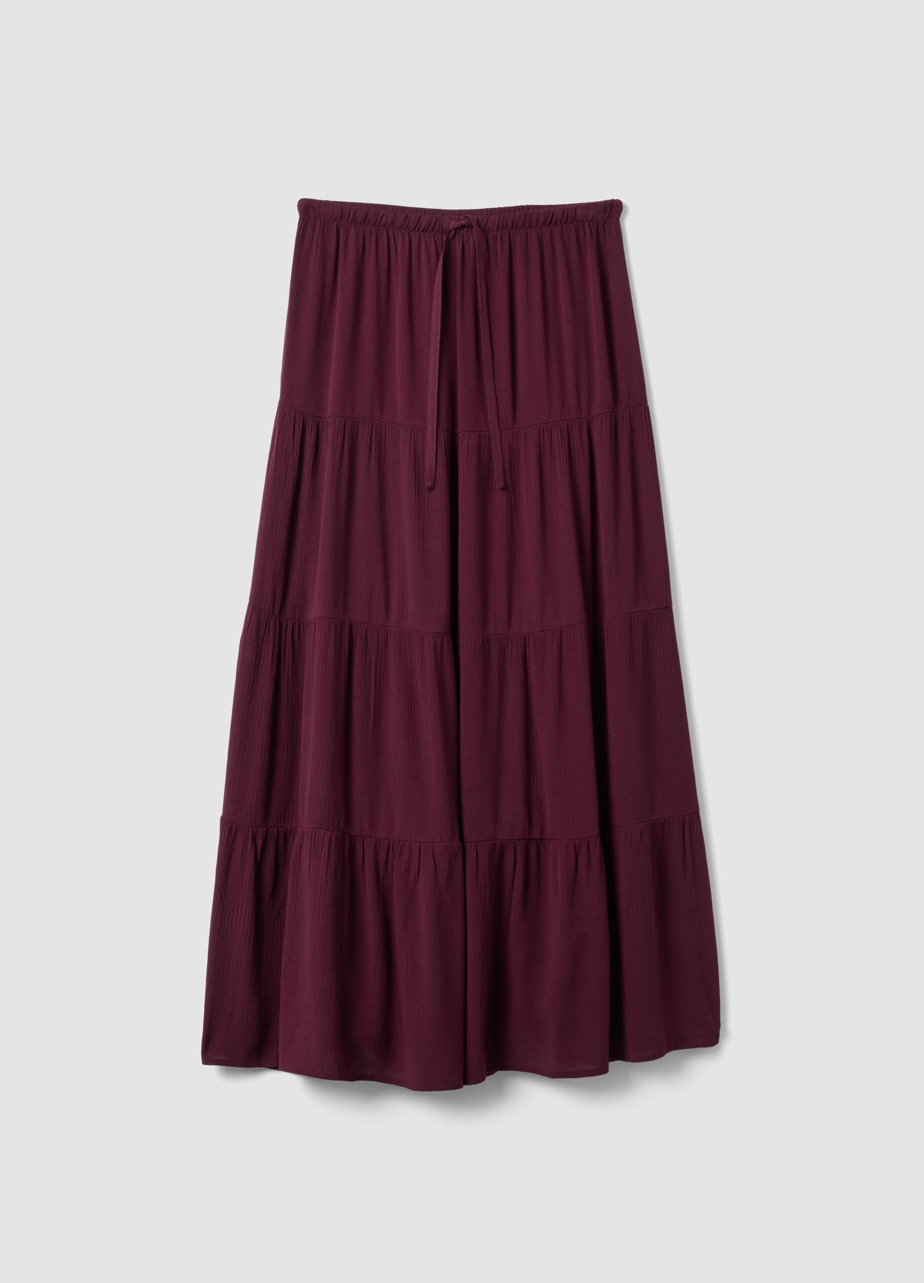 Long purple skirt in pure viscose