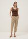 Brown regular-fit stretch cotton tank top with trim_1