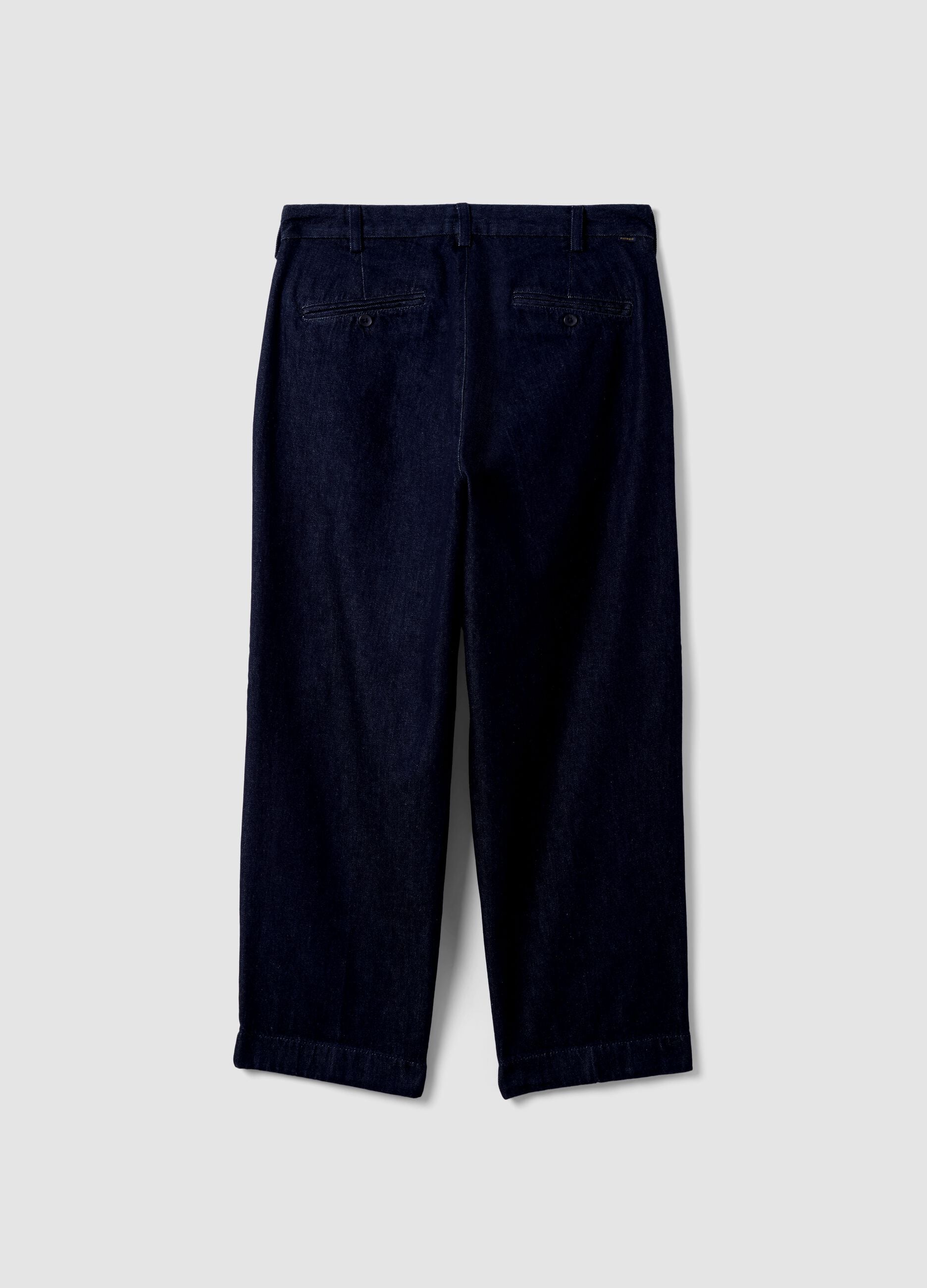 Jeans chino blu in puro cotone baggy fit