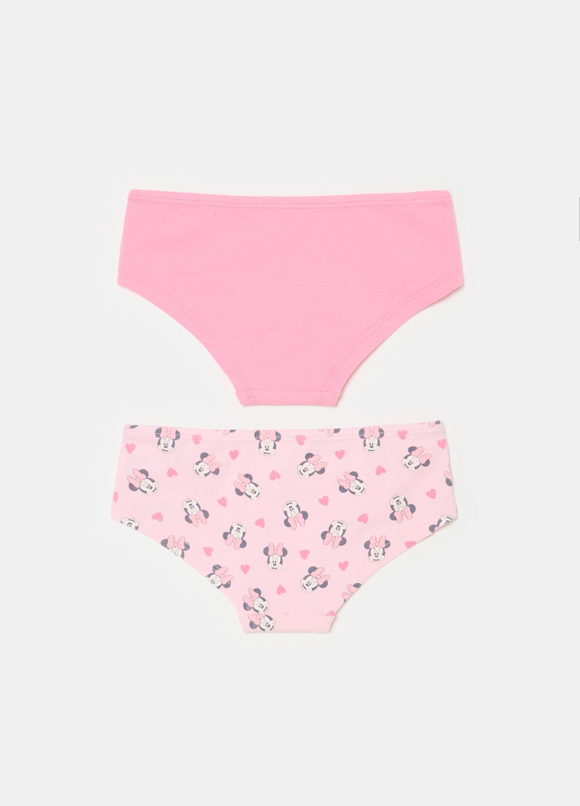 Two-pack organic cotton French knickers with Minnie Mouse print