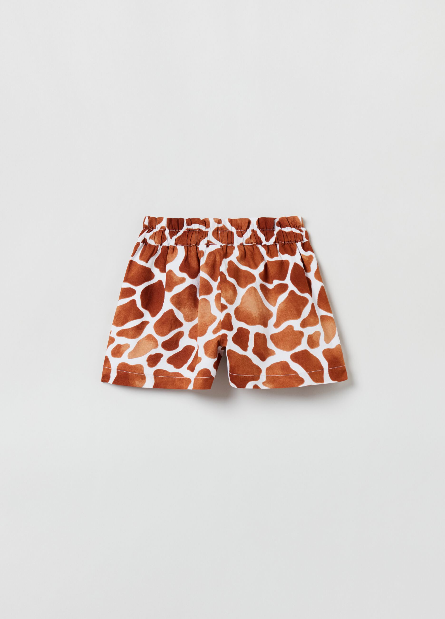 Shorts con coulisse stampa giraffa_1