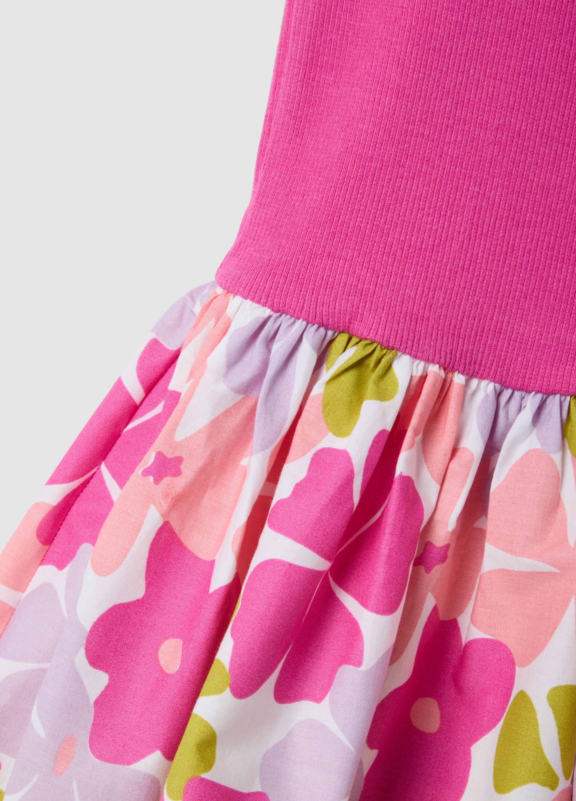 Pink sleeveless stretch cotton dress