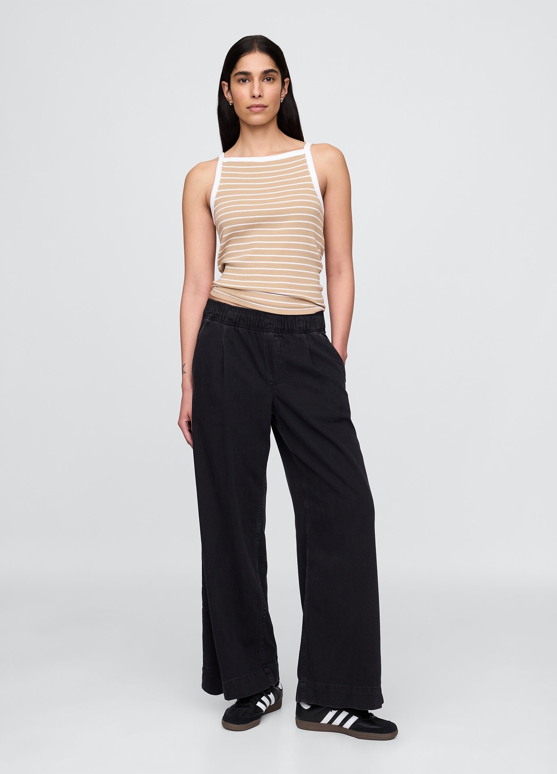 Black Wide Trousers with Pockets