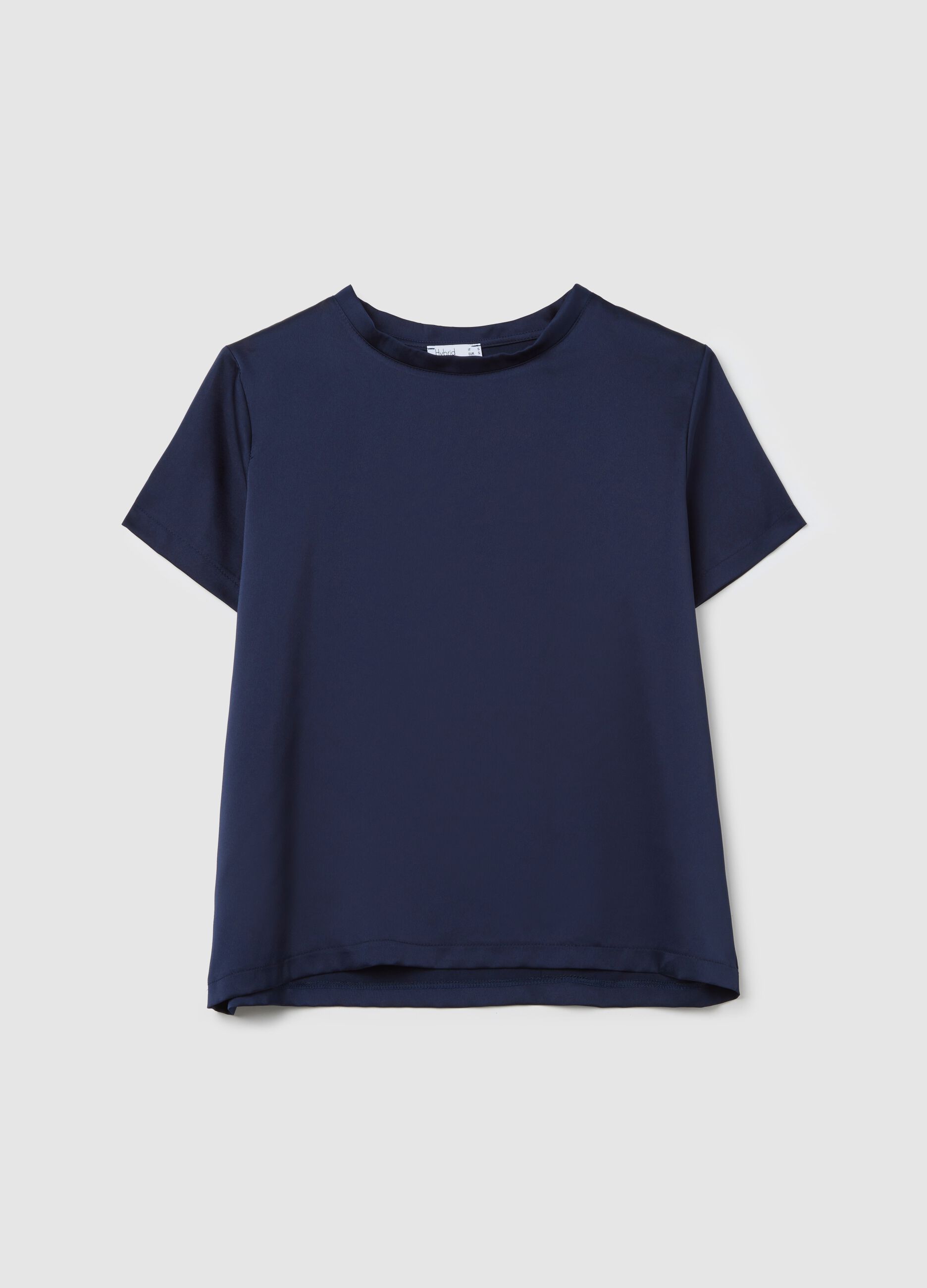Blue satin T-shirt