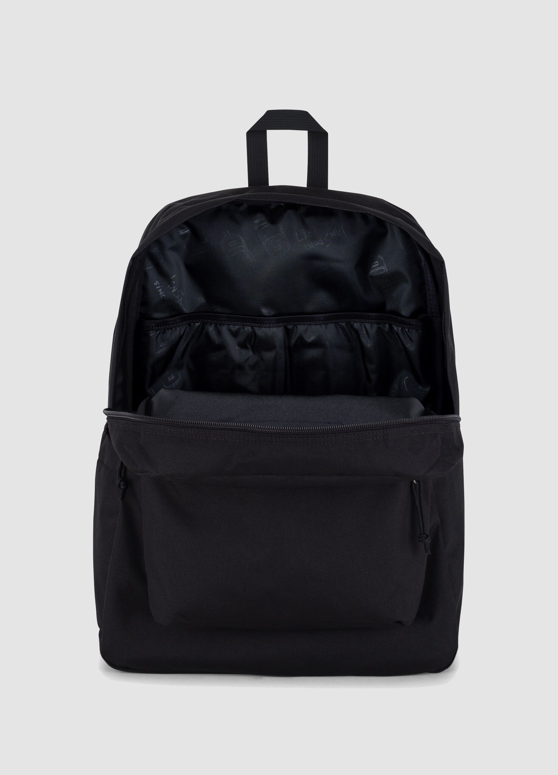 Zaino nero con tasca frontale