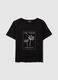 Women's black pure cotton T-shirt_4