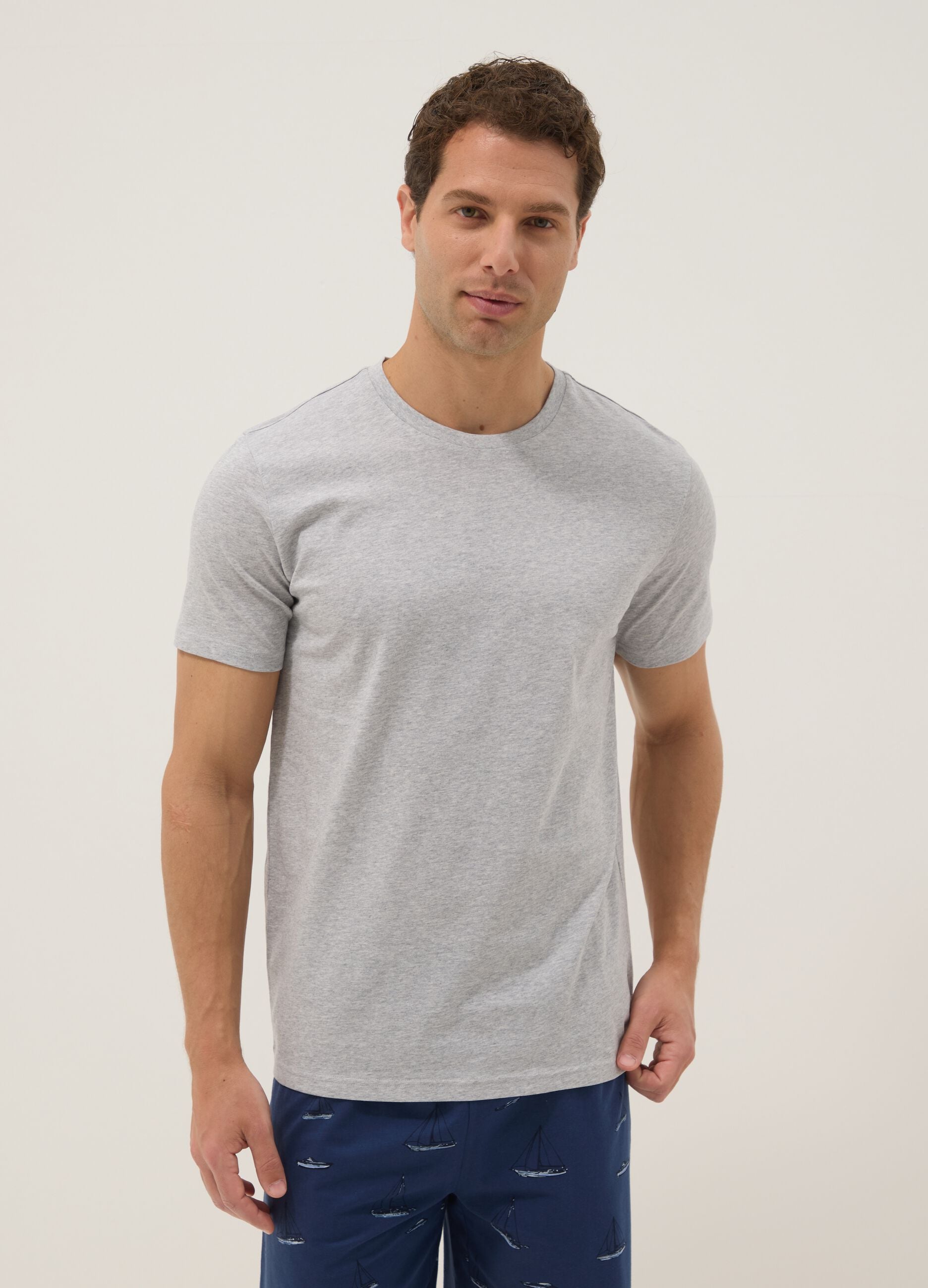 Multicoloured regular fit pyjamas in pure organic cotton with prints