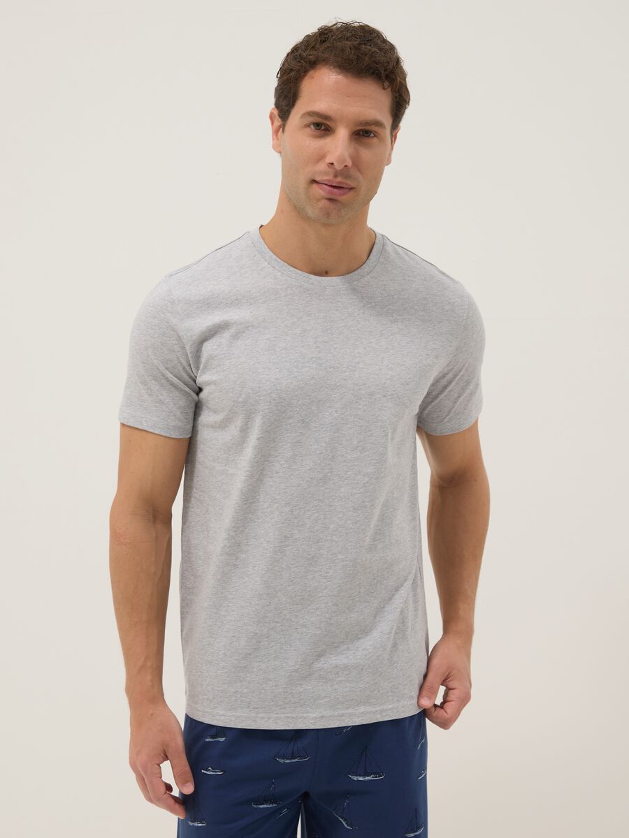 Multicoloured regular fit pyjamas in pure organic cotton with prints_1