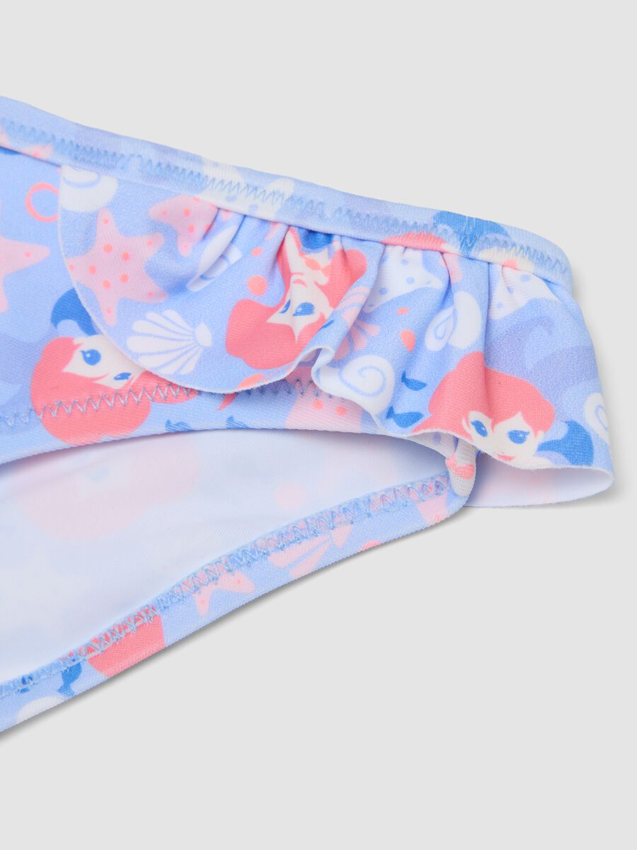 Blue ruffle-waist stretch swim briefs for baby girl_2