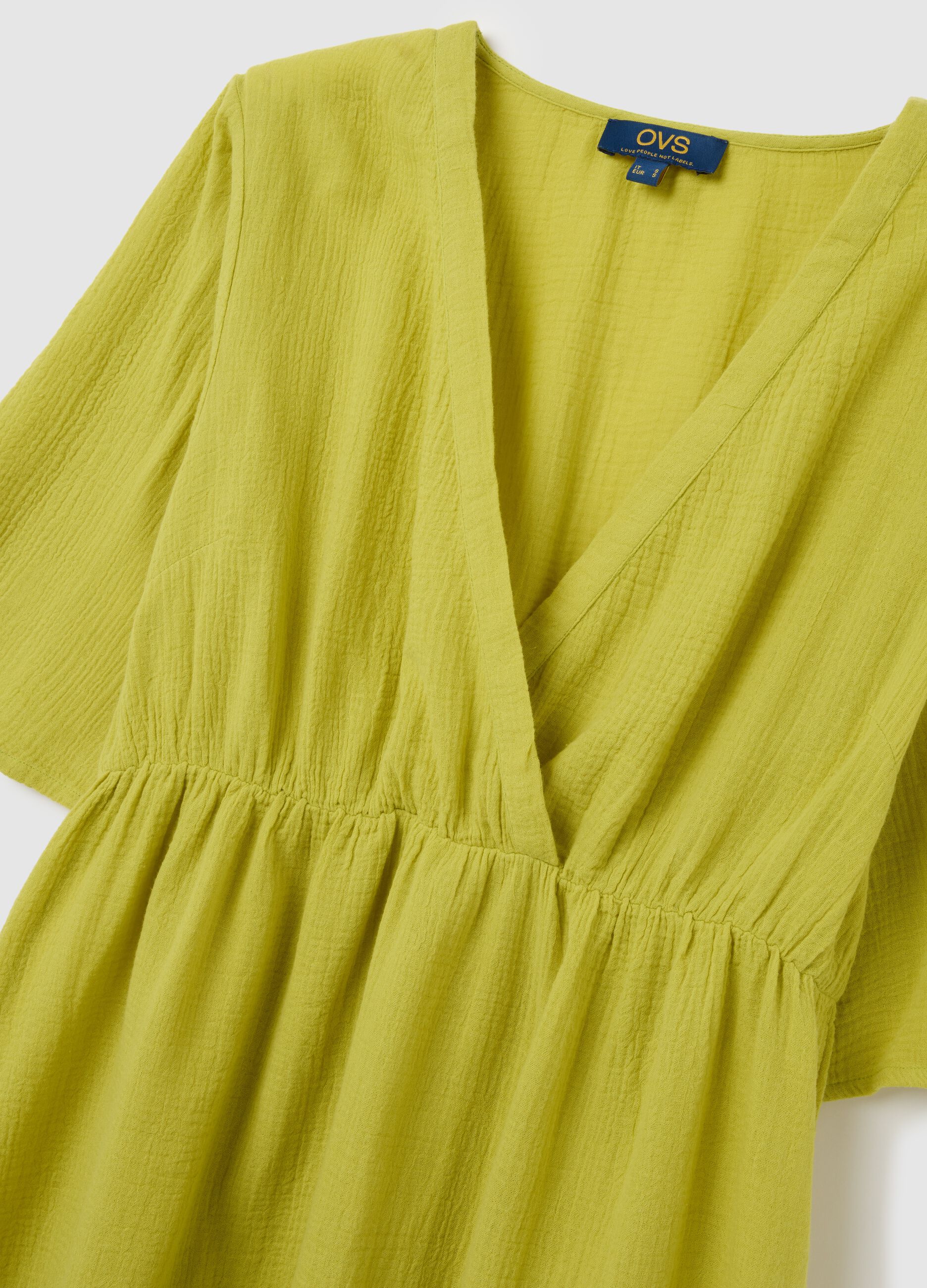Caftano da donna in puro cotone verde