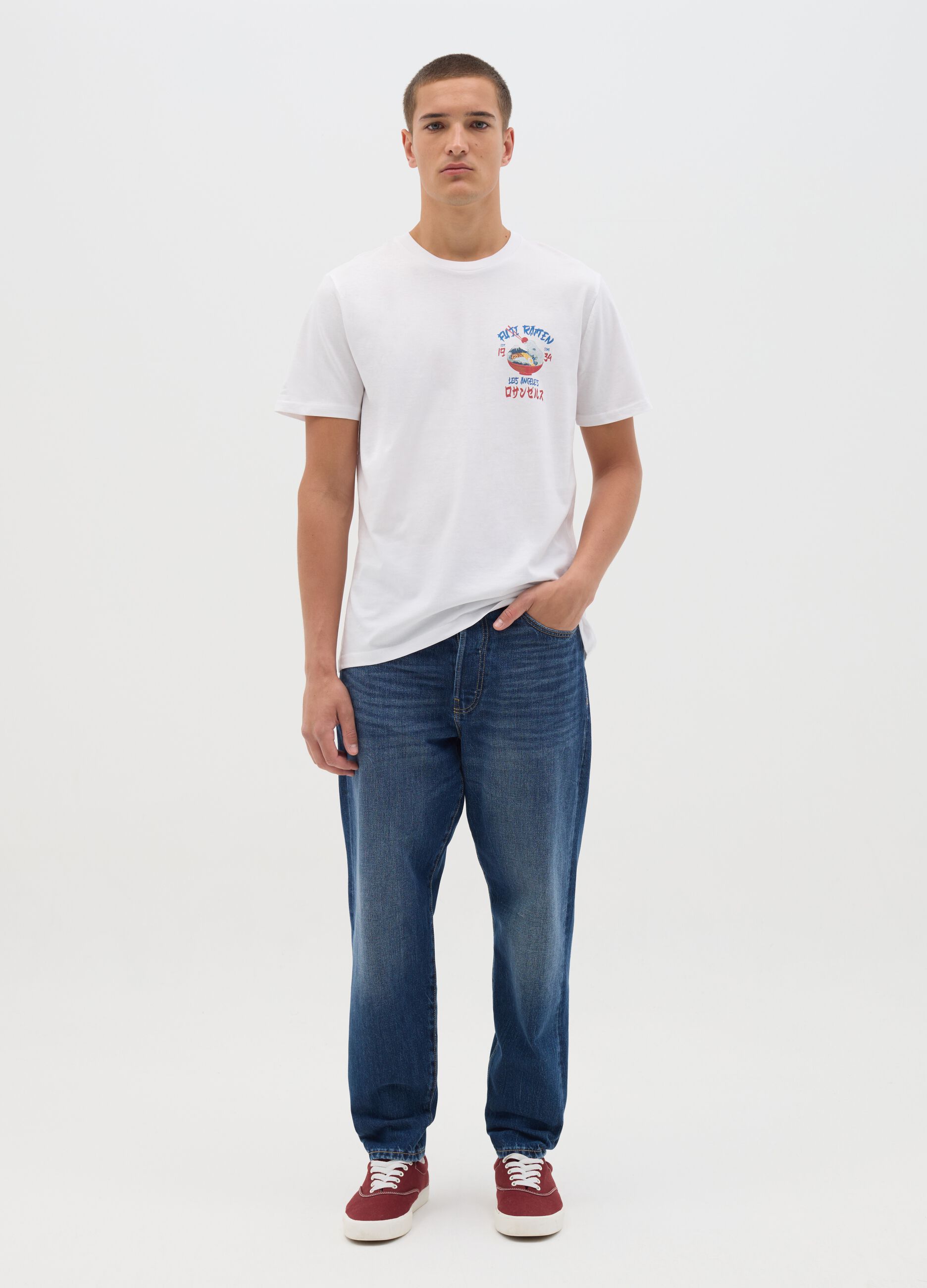 OVS White Short Sleeve Graphic T-shirt