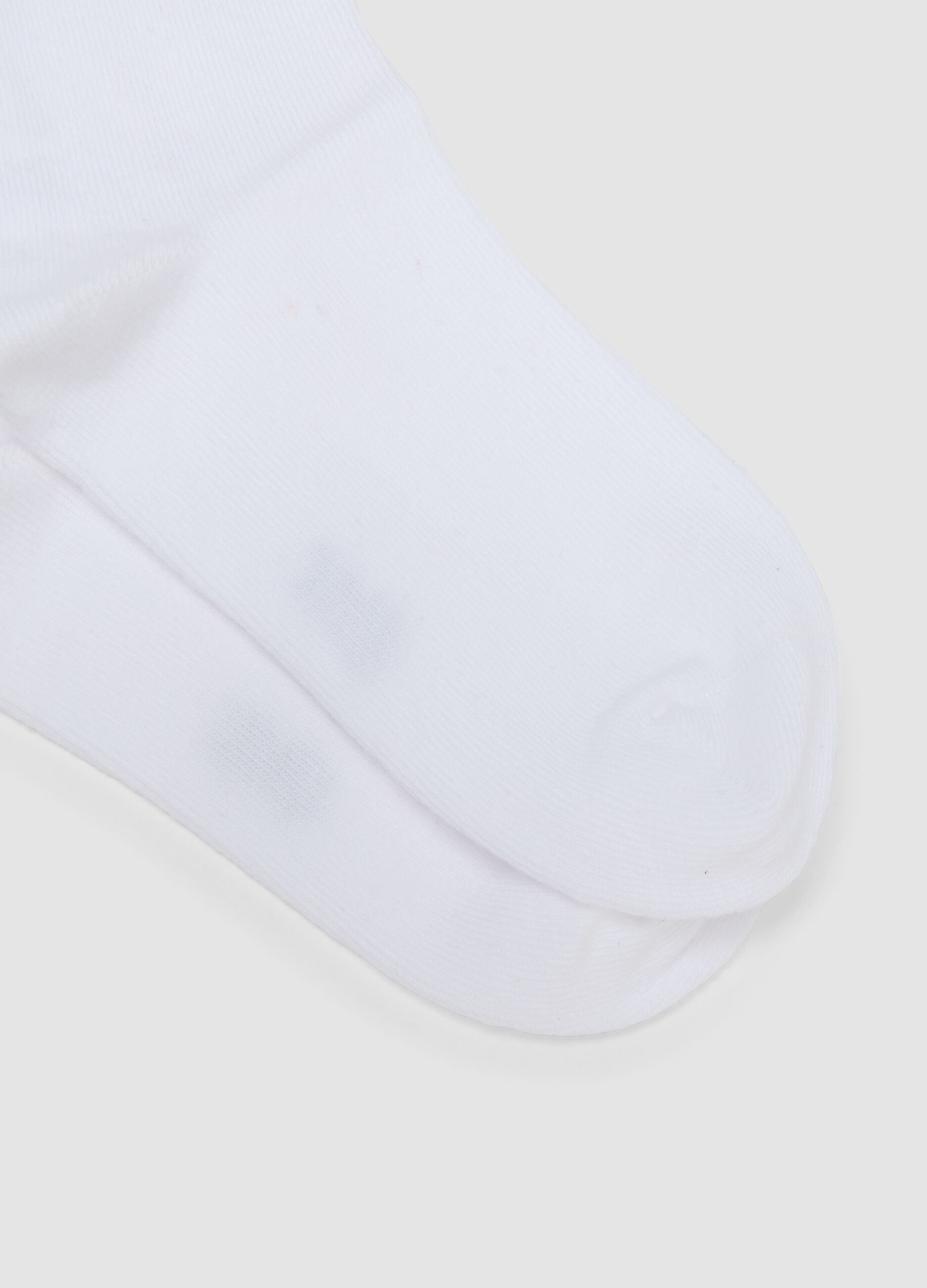 3-pack of white striped midi socks in stretch organic cotton