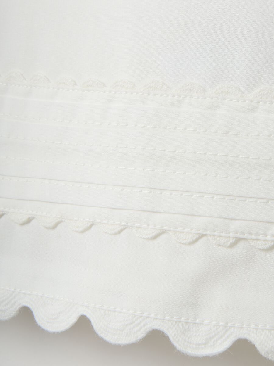Blusa in puro cotone bianca da bambina regular fit con decori_3