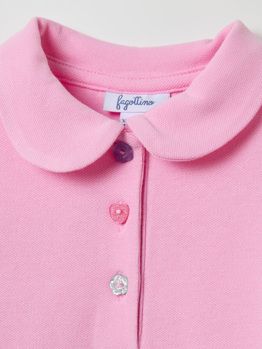 Long-sleeved polo shirt with glitter buttons_2
