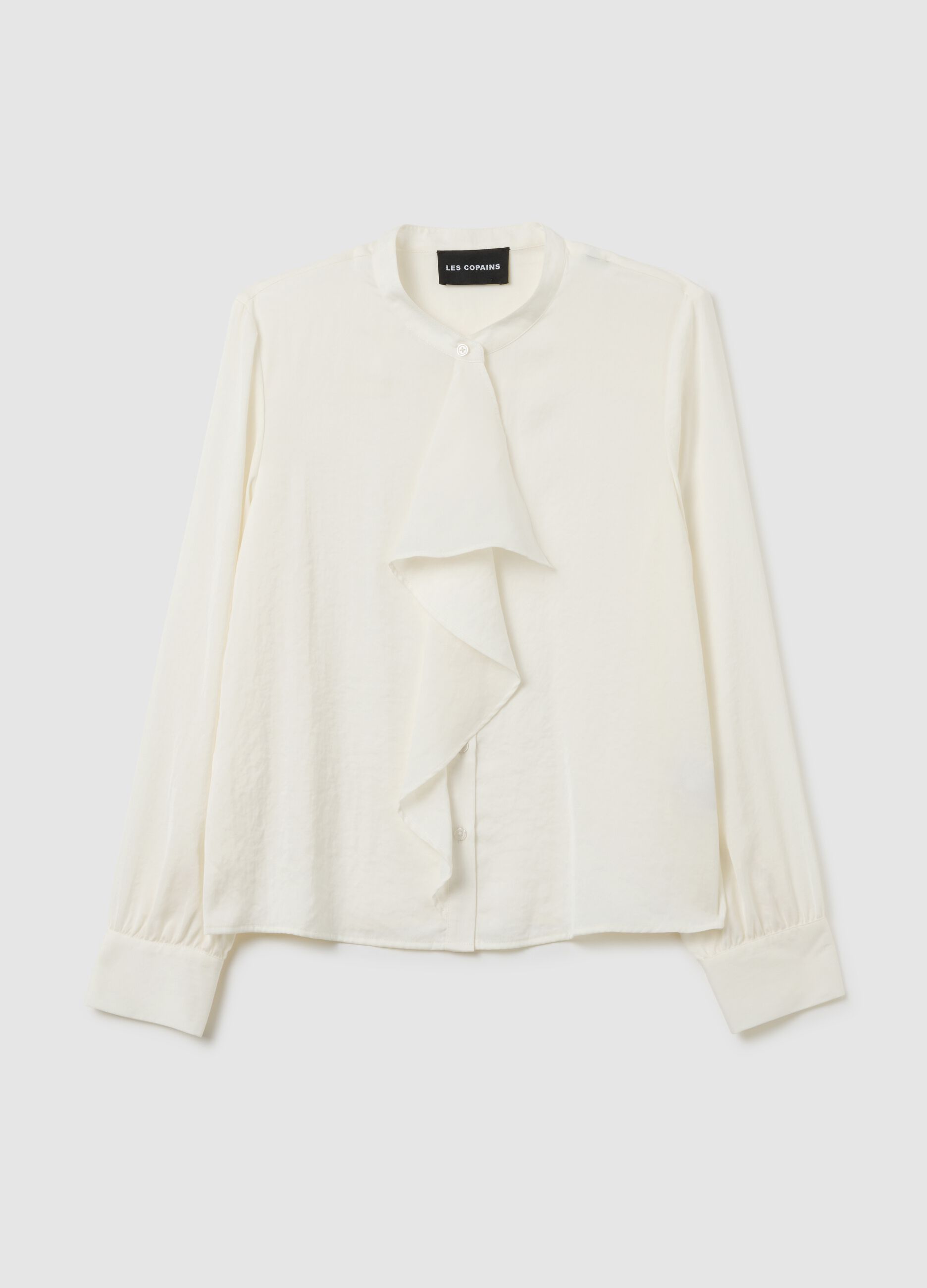 White Blouse with Mandarin Collar