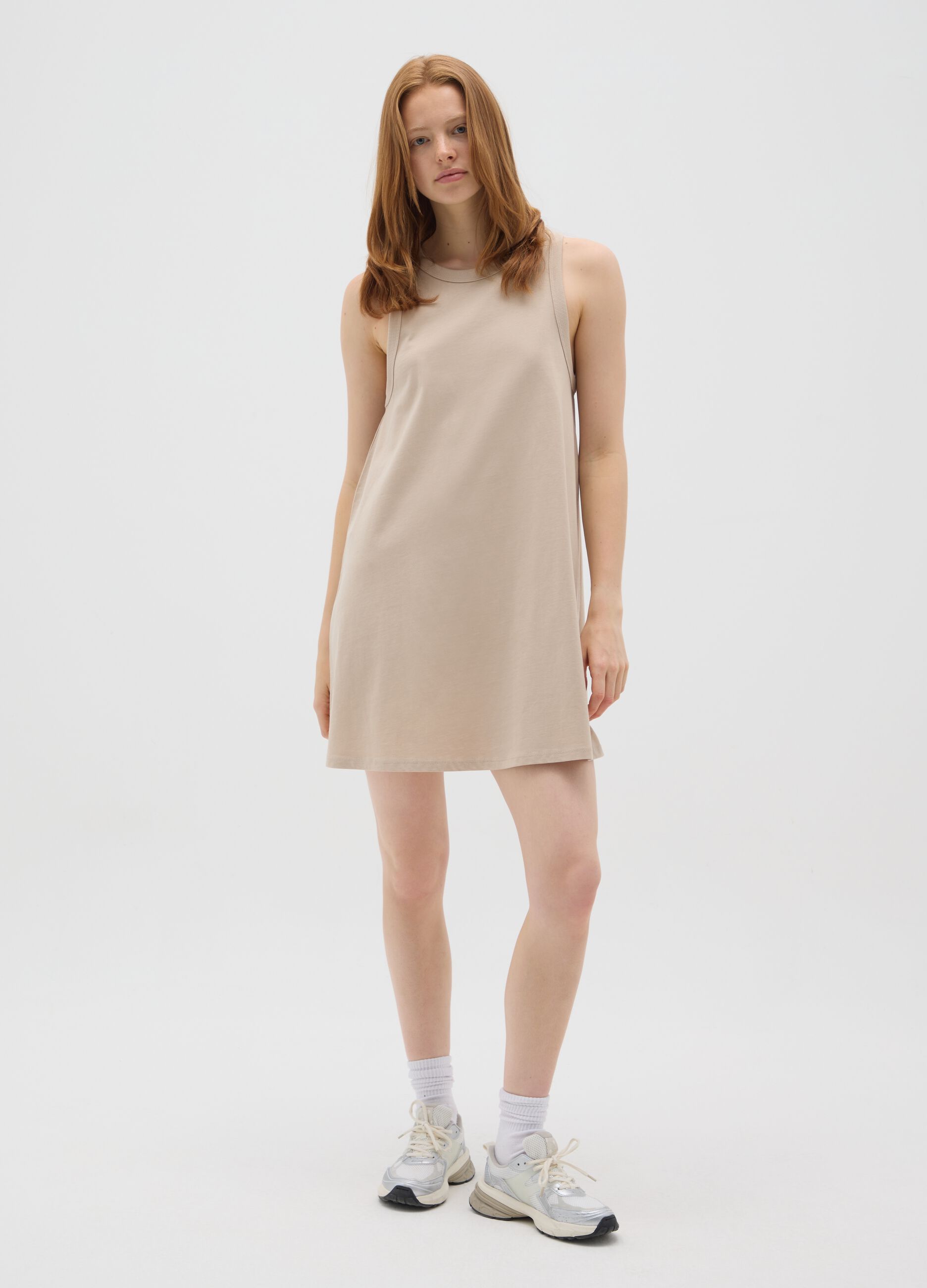 Abito da donna in puro cotone beige
