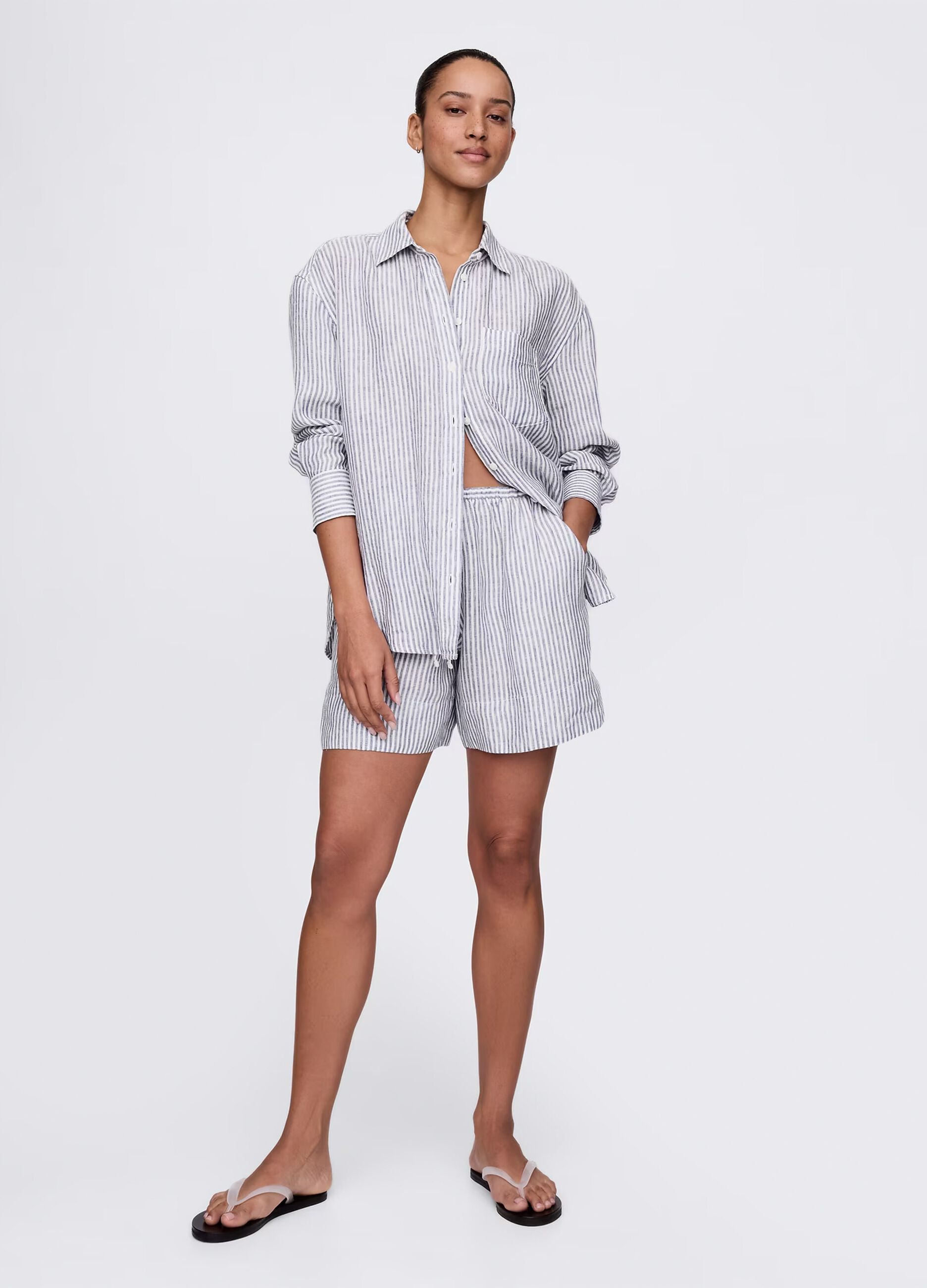 Camicia ampia in puro lino