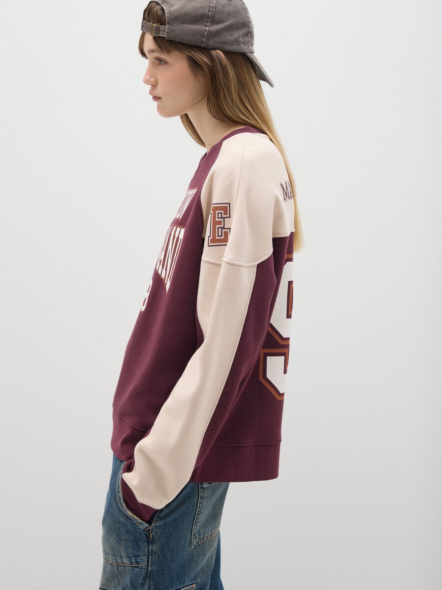 Regular fit multicolour cotton blend sweatshirt with crew neck_0