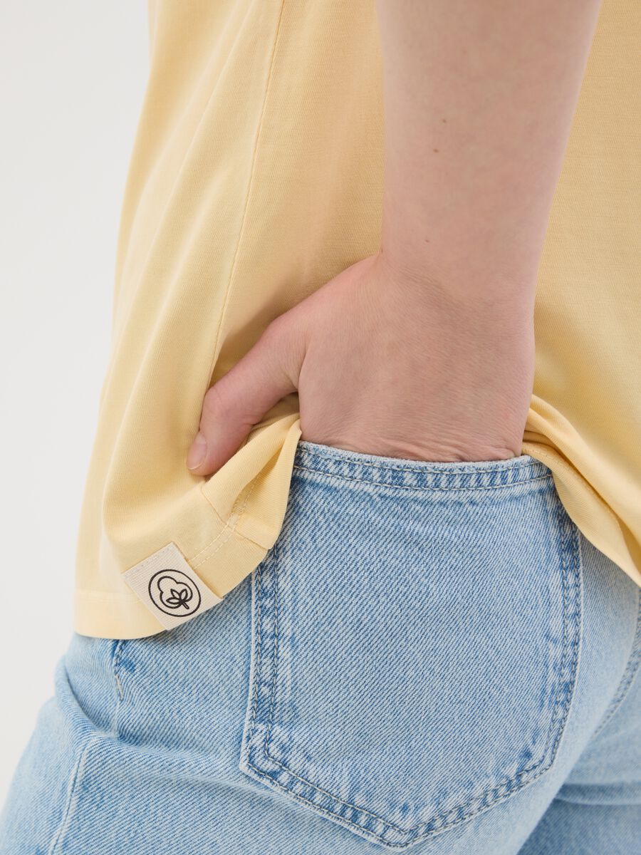Women’s yellow regular-fit T-shirt in 100% cotton_3