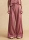 Pantaloni rosa palazzo in cotone elasticizzato a righe_1
