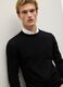 Pure black merino wool jumper regular fit with crew neck_0