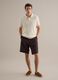 Brown pure linen Bermuda shorts with regular fit_0
