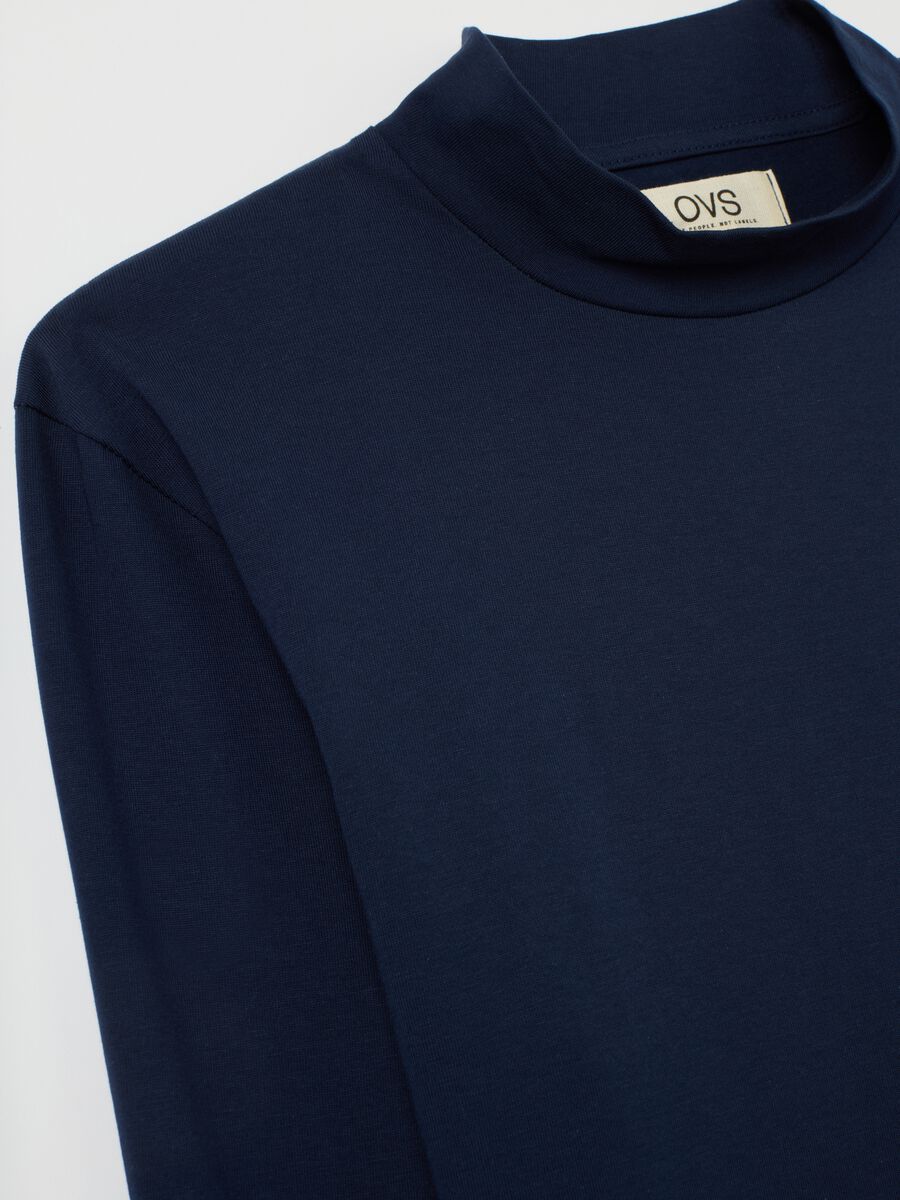 Blue Long Sleeve Cotton Shirt_1