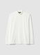 White stretch-fabric top with high neck_0