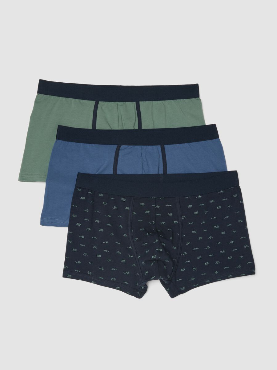 Tripack boxer in cotone elasticizzato multicolor regular fit_0