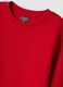 Red crew-neck sweatshirt in 100% cotton_1