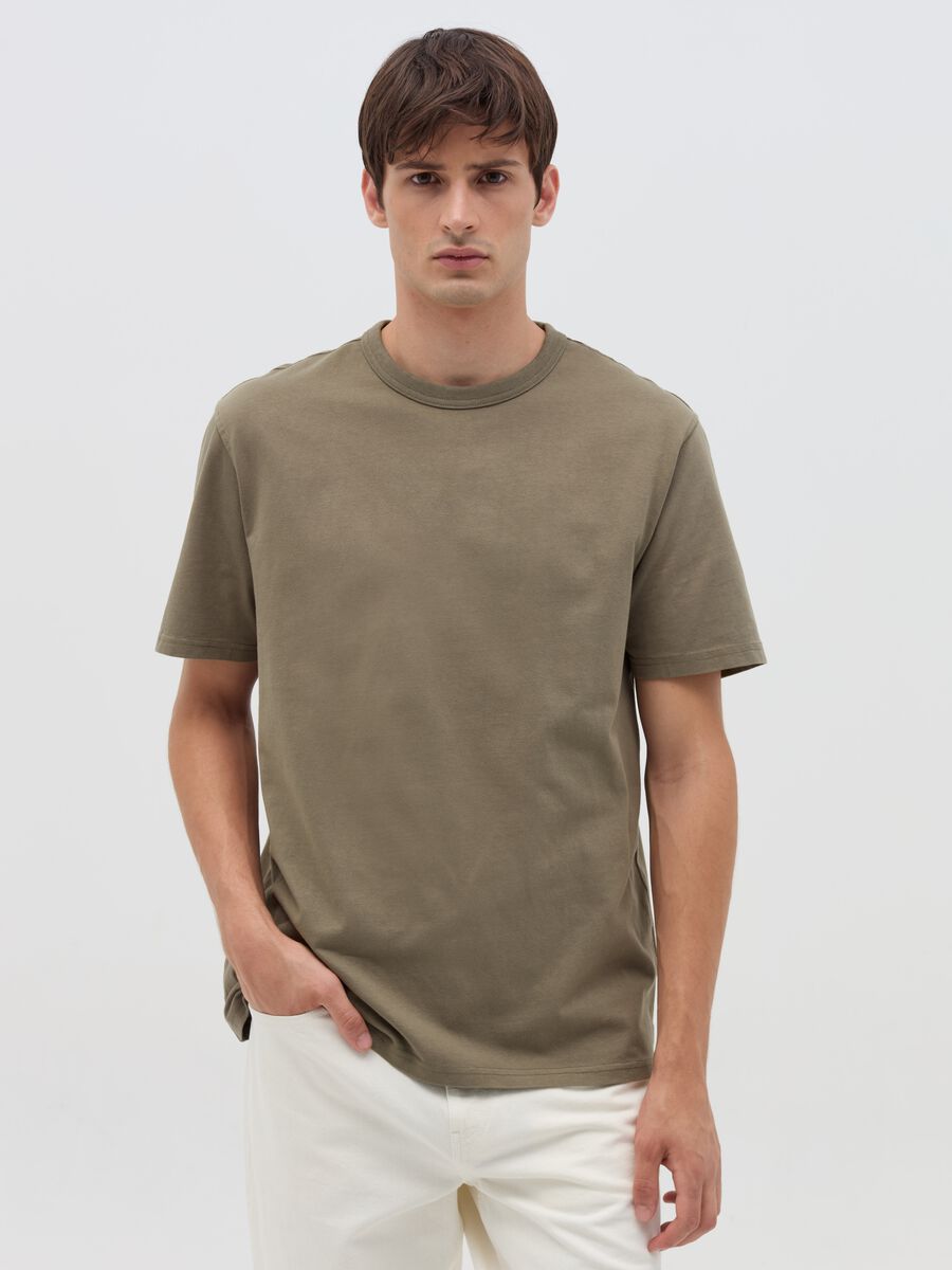 Cotton T-shirt with round neck_0