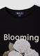 Black pure cotton T-shirt with floral print, regular fit_5