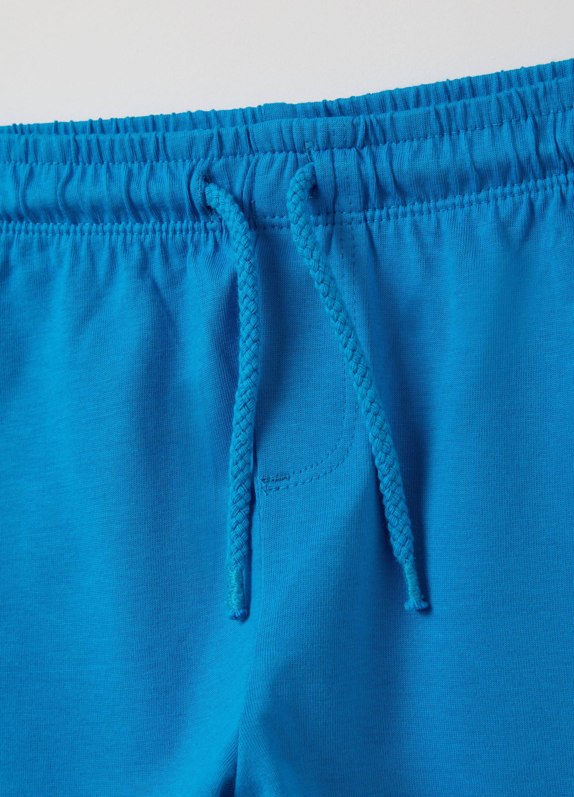 Bipack bermuda grigi e blu con coulisse e stampa 