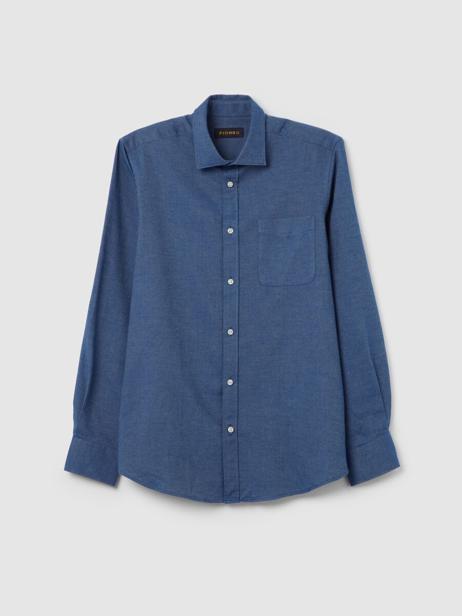 Cotton twill shirt with pocket_4