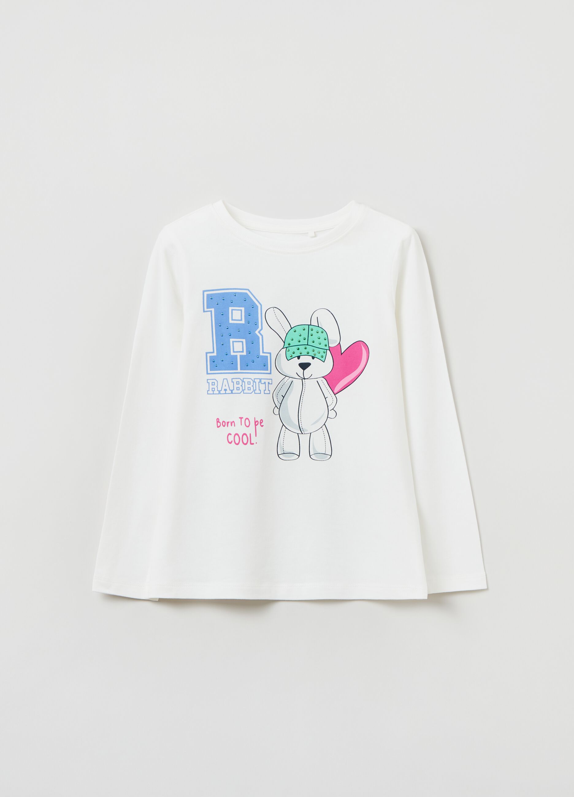 T-shirt a maniche lunghe con stampa_0