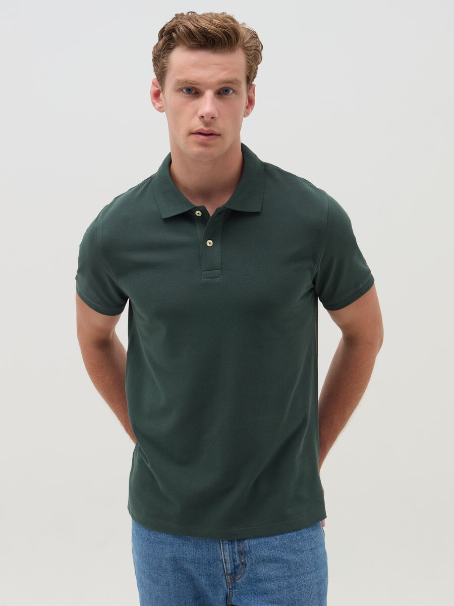 Polo in piquet di cotone_0