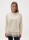 Cream maternity sweatshirt in cotton with lace hem_1