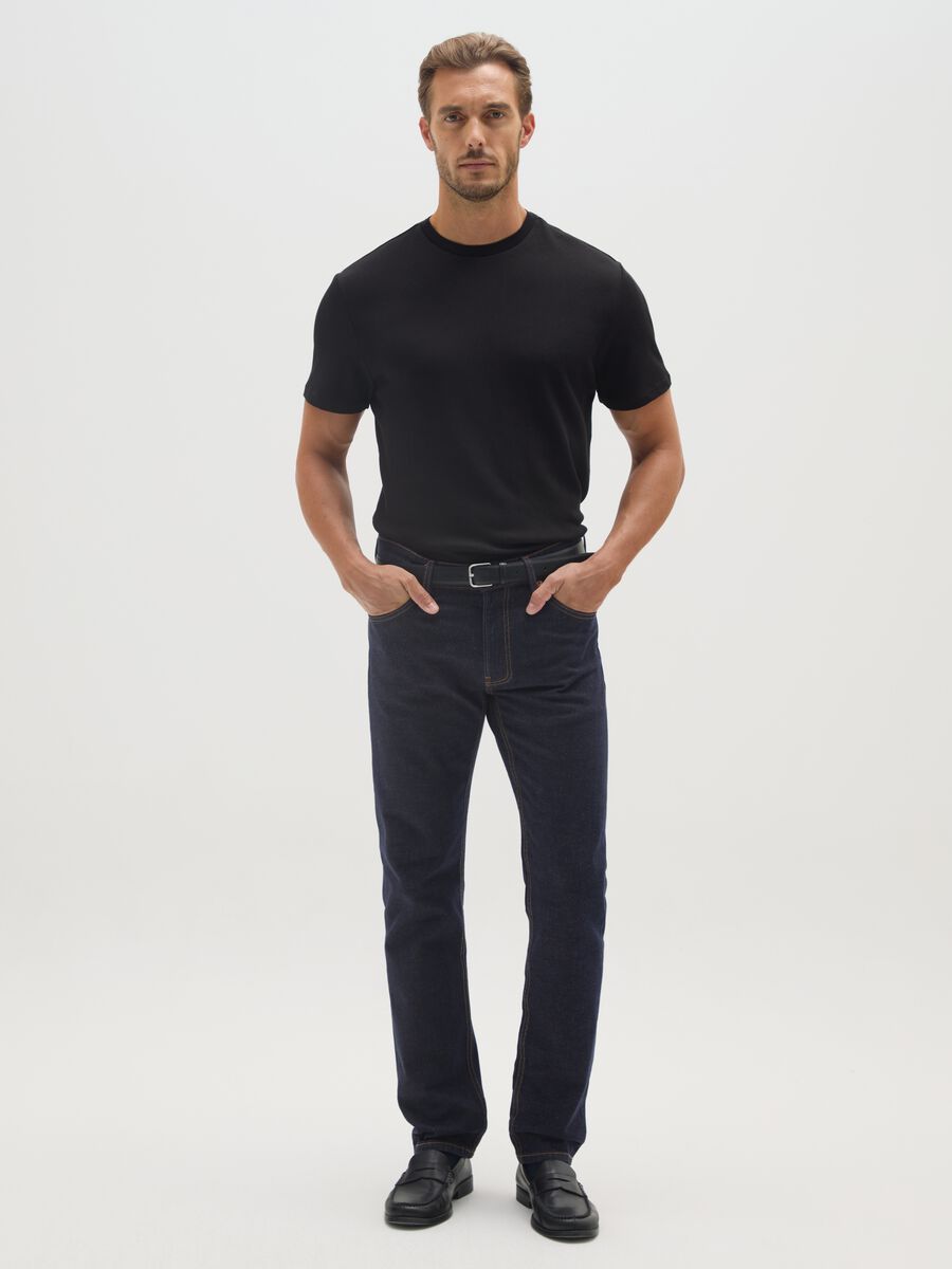 Black pure cotton regular fit T-shirt_1