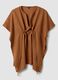 Brown pure linen kaftan_0