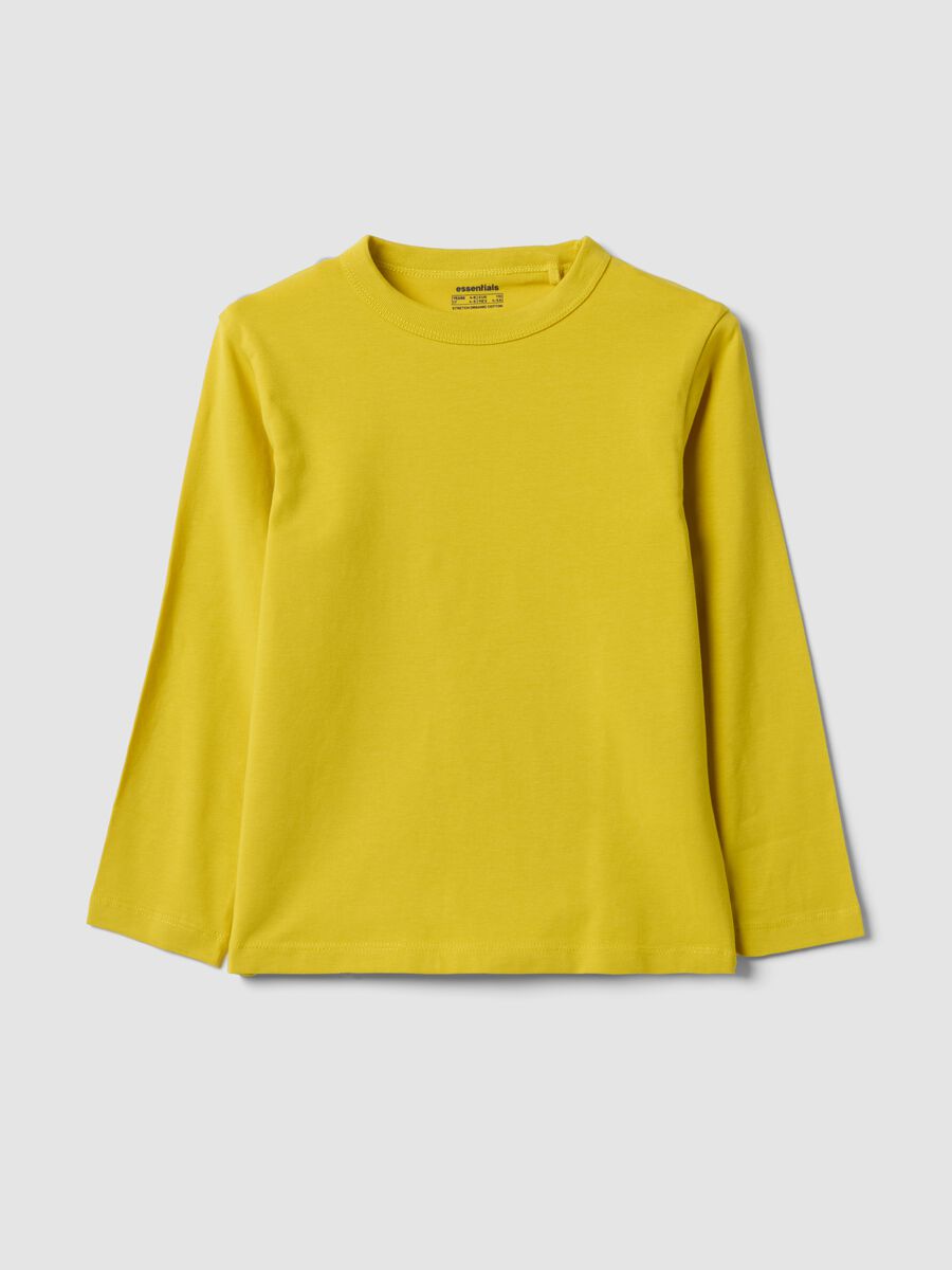 Yellow long-sleeve organic cotton T-shirt_0