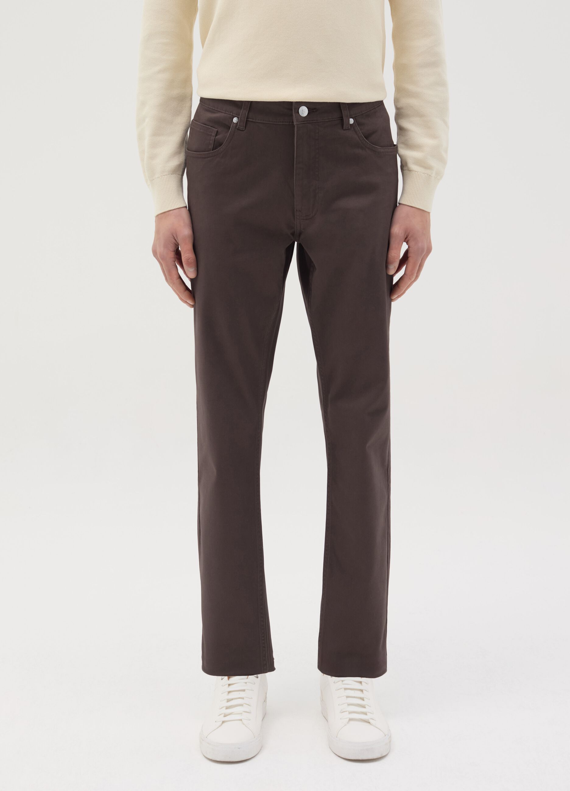 Slim-fit trousers with five pockets