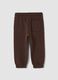 Pantaloni jogger marrone in puro cotone organico_1