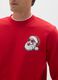 Red Christmas sweatshirt in cotton blend regular fit with print_3