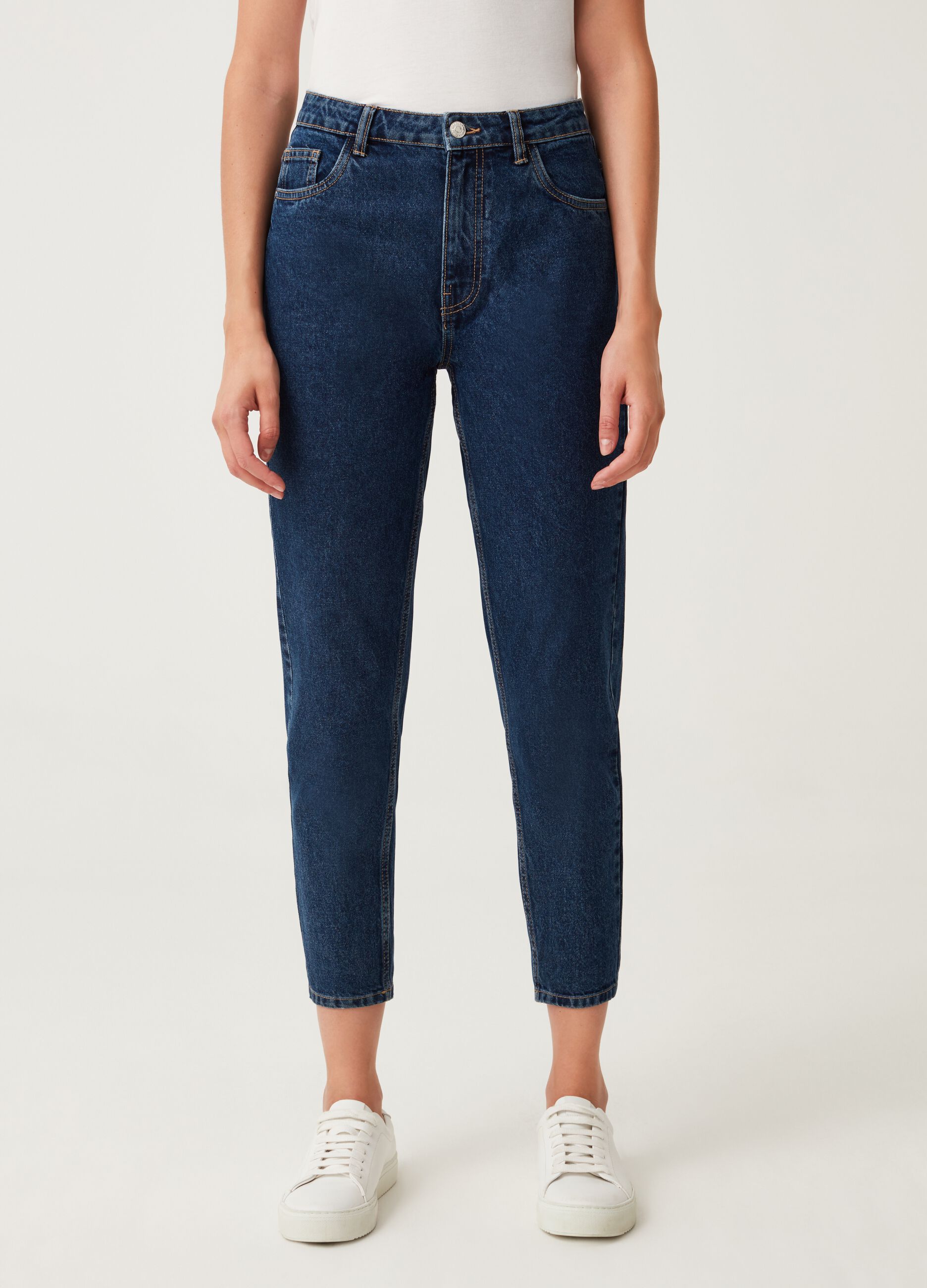 Jeans mom fit in cotone_1