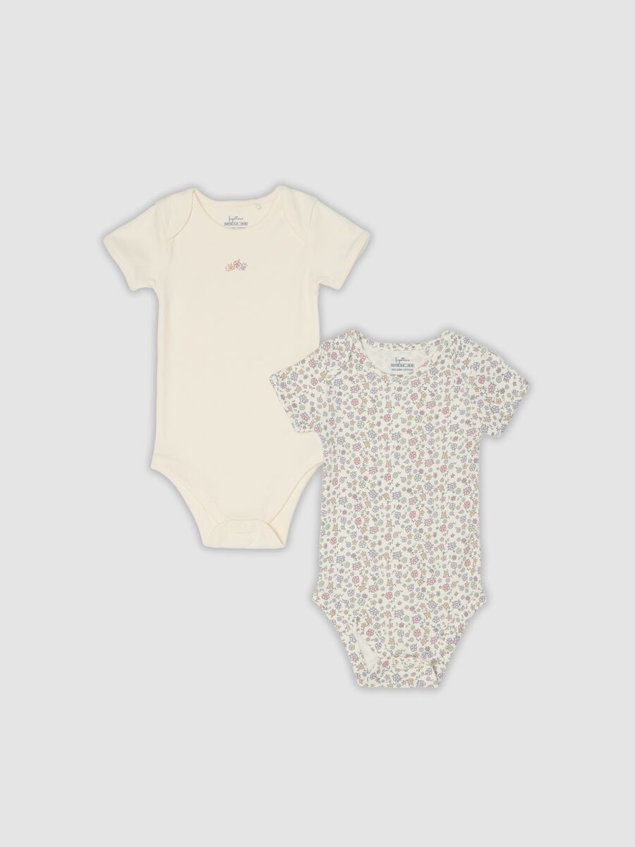Bipack di body multicolor in cotone organico a maniche corte_0