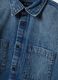 Blue pure cotton denim shirt, regular fit_5
